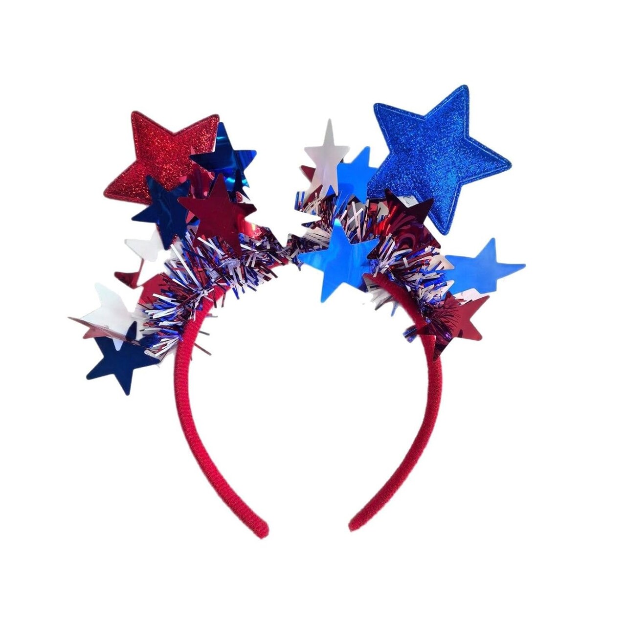 4th of July Star Headband Glitter Hair Bands Red Blue Star Patriotic Hair Accessories Party Supplies
